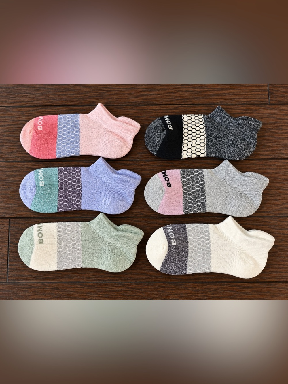 Bombas Women's Tri-Block Ankle Sock 6-Pack - BNWT Medium